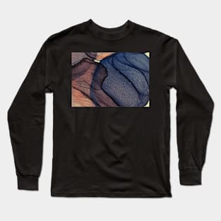 Blue and Purple Abstract Shapes and Forms Long Sleeve T-Shirt